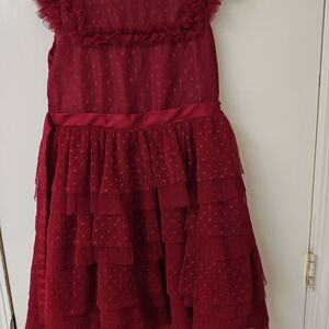 Wonder Nation Burgundy Polka Dot Dress